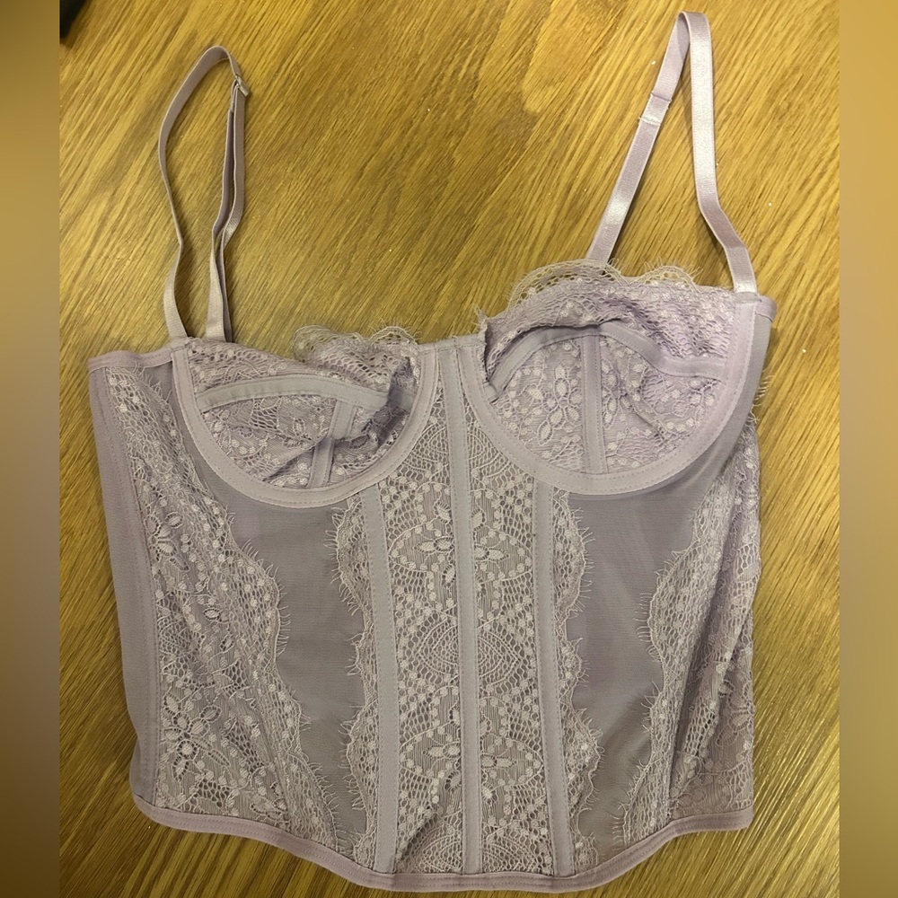 Lace Bustier Corset in Lavender